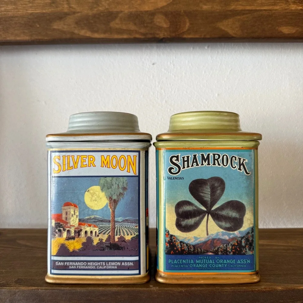 Oneida Vintage Label Collection Silver Moon Ceramic Canister Jar w/ Lid